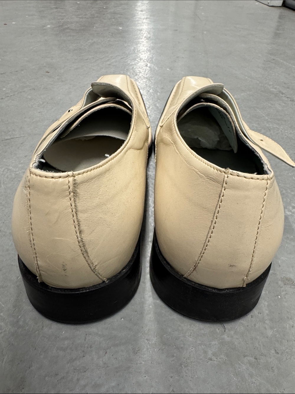 Kenneth Cole New York Cream Leather Monk Strap Dress Shoes - Picture 5 of 10